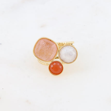 Bague Trilogie – pierres naturelles