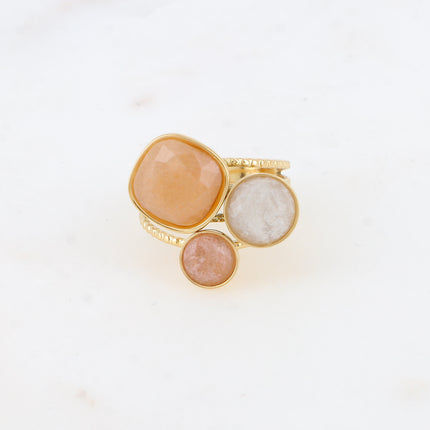 Bague Trilogie – pierres naturelles
