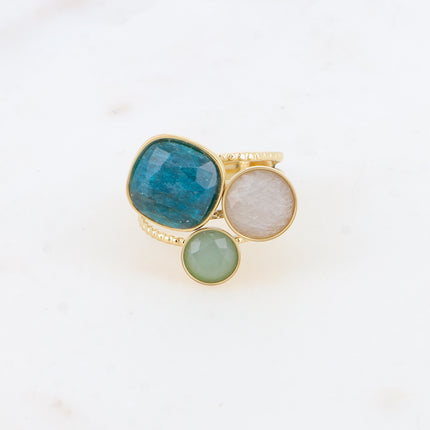 Bague Trilogie – pierres naturelles