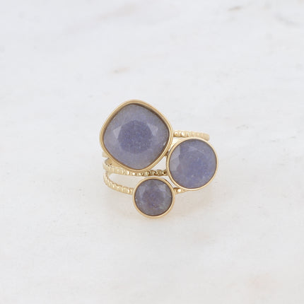 Bague Trilogie – pierres naturelles