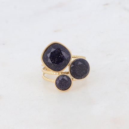 Bague Trilogie – pierres naturelles