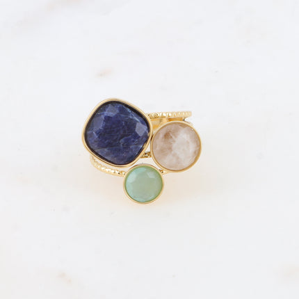 Bague Trilogie – pierres naturelles