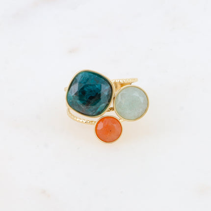 Bague Trilogie – pierres naturelles