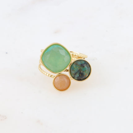 Bague Trilogie – pierres naturelles