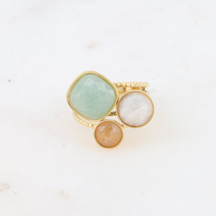 Bague Trilogie – pierres naturelles