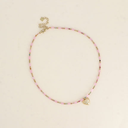 Collier Carlota - ras de cou, pierres naturelles et pendentif (crabe, lune, coeur, trèfle, fleur, soleil)