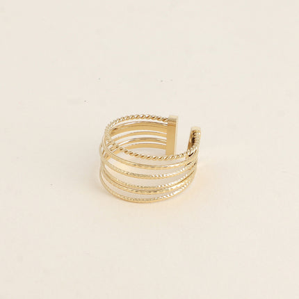Bague - 6 anneaux lisses et striés
