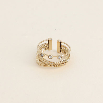 Bague - 3 anneaux avec 3 oxydes de zirconium