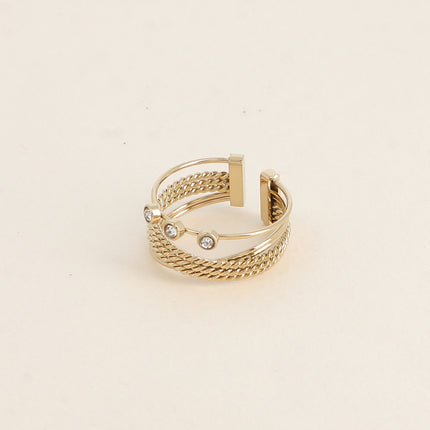 Bague - 3 anneaux avec 3 oxydes de zirconium