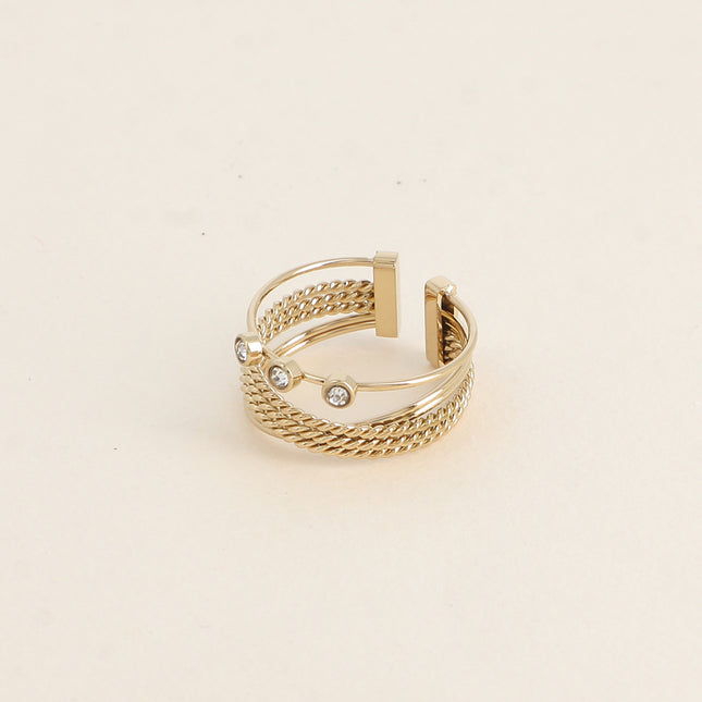 Ring - 3 bands with 3 cubic zirconia stones