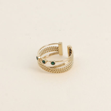 Bague - 3 anneaux avec 3 oxydes de zirconium
