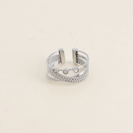 Bague - 3 anneaux avec 3 oxydes de zirconium