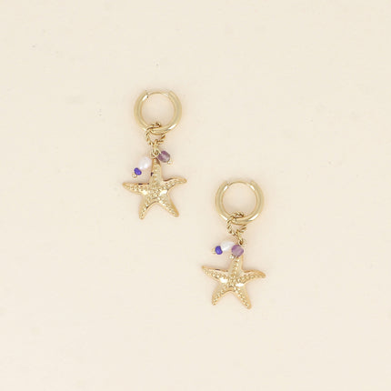 Hoop earrings - charms (starfish, freshwater pearls, natural stones)