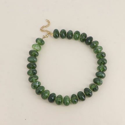 Collier - grosses perles de résine ovales