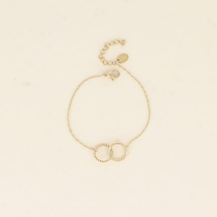 Bracelet - double anneau, l'un lisse et l'autre torsadé