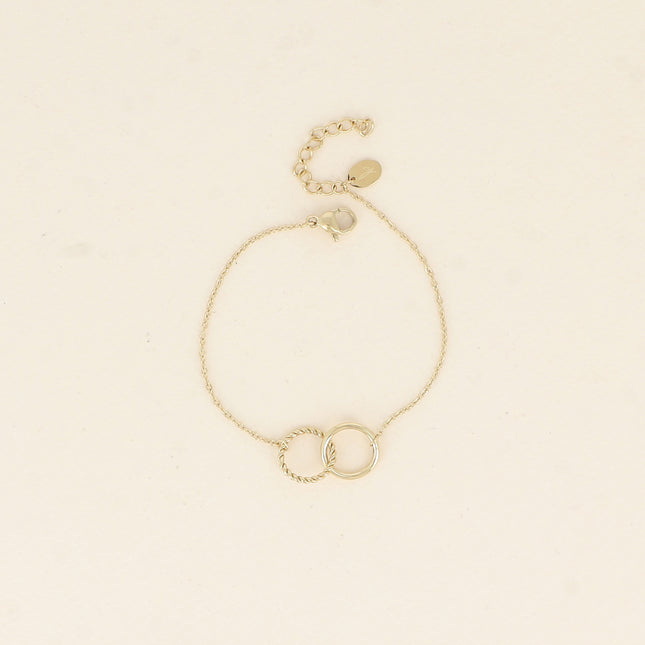 Bracelet - double ring, one smooth and the other twisted