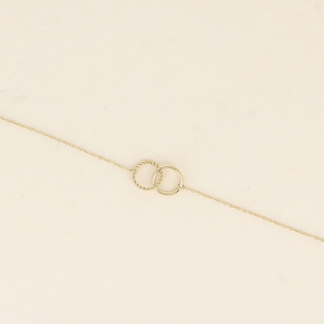 Bracelet - double ring, one smooth and the other twisted