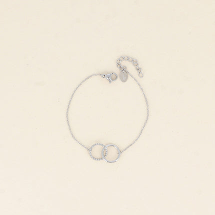 Bracelet - double anneau, l'un lisse et l'autre torsadé