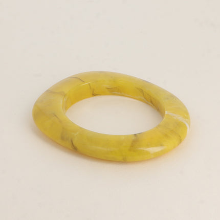 Bracelet Esmoryne - jonc fermé forme plate ovale en résine