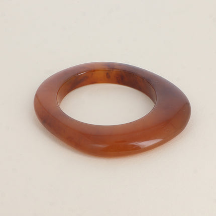 Bracelet Esmoryne - jonc fermé forme plate ovale en résine