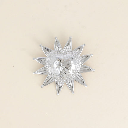Amaretto Brooch - textured heart design 53 x 52 mm