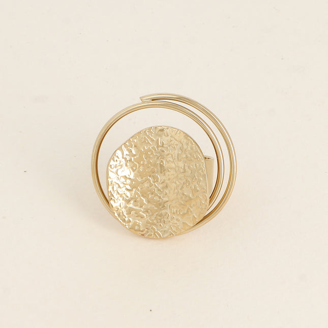 Ariellea ring - curved textured round piece and ring