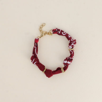 Bracelet - ruban bandana et anneaux en acier inoxydable
