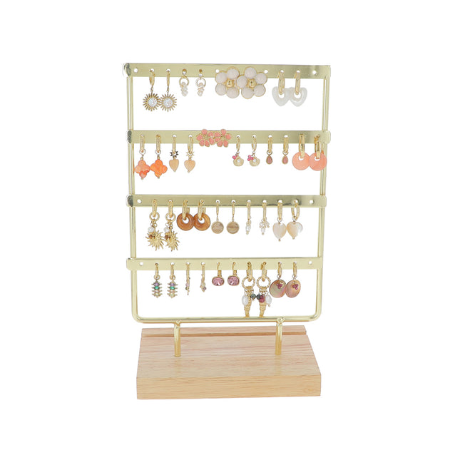 Kit de 20 boucles - doré brun mix - prix moyen de 5,80€/pr - Présentoir offert