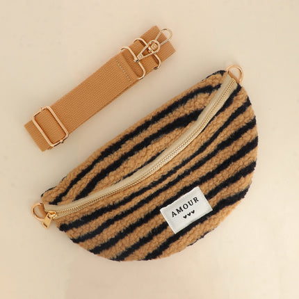 Sac banane - AMOUR, 3 coeurs et effet moumoute