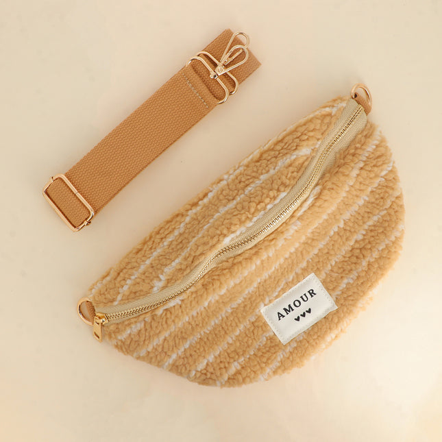 Sac banane - AMOUR, 3 coeurs et effet moumoute