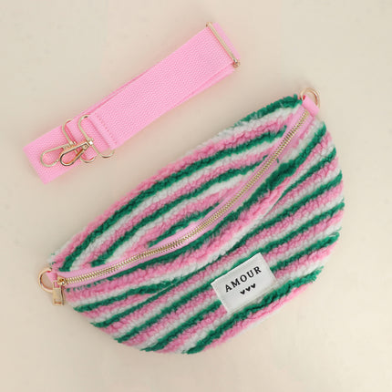 Sac banane - AMOUR, 3 coeurs et effet moumoute