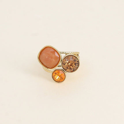Bague Trilogie - pierre naturelle et cristaux Swarovski®