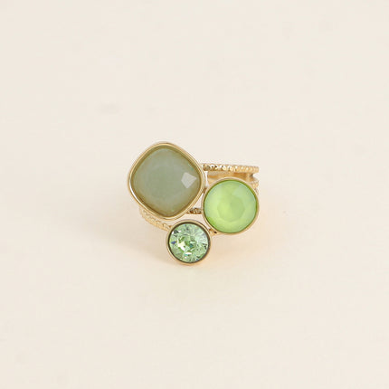 Bague Trilogie - pierre naturelle et cristaux Swarovski®