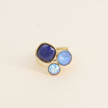 Bague Trilogie - pierre naturelle et cristaux Swarovski®