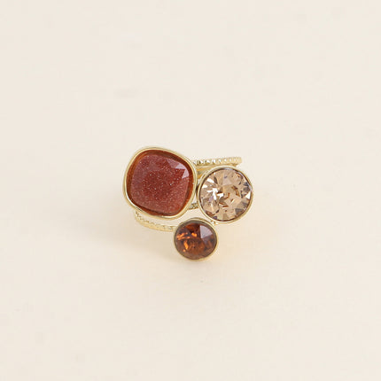 Bague Trilogie - pierre naturelle et cristaux Swarovski®