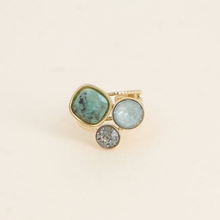 Bague Trilogie - pierre naturelle et cristaux Swarovski®