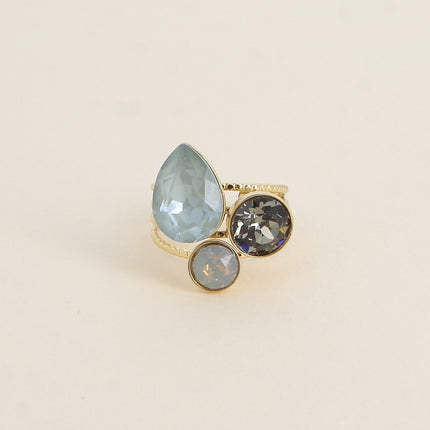 Bague Trilogie Goutte - cristaux Swarovski® goutte et rondes