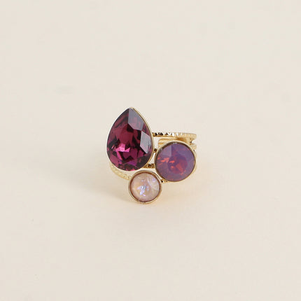 Bague Trilogie Goutte - cristaux Swarovski® goutte et rondes