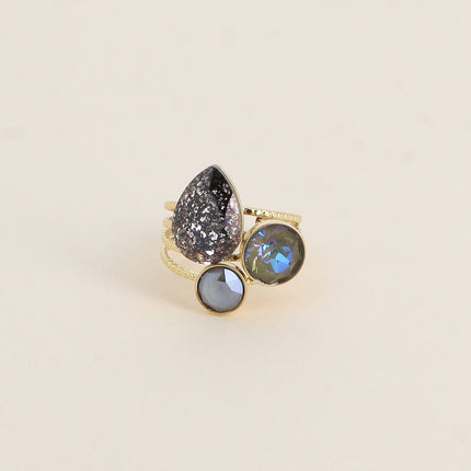 Bague Trilogie Goutte - cristaux Swarovski® goutte et rondes