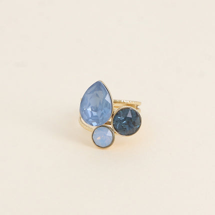 Bague Trilogie Goutte - cristaux Swarovski® goutte et rondes