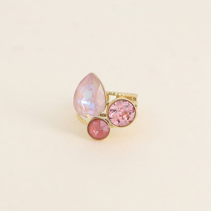 Bague Trilogie Goutte - cristaux Swarovski® goutte et rondes