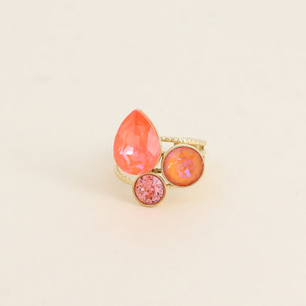 Bague Trilogie Goutte - cristaux Swarovski® goutte et rondes