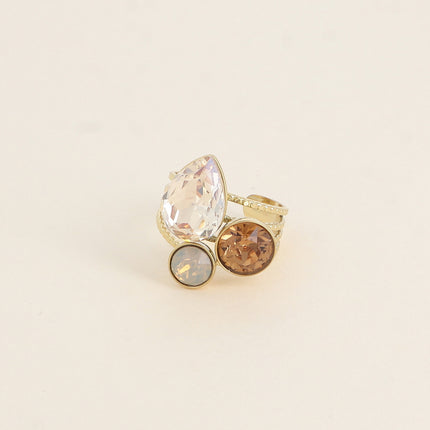 Bague Trilogie Goutte - cristaux Swarovski® goutte et rondes