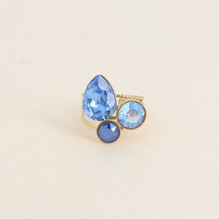 Bague Trilogie Goutte - cristaux Swarovski® goutte et rondes
