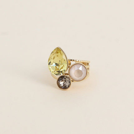 Bague Trilogie Goutte - cristaux Swarovski® goutte et rondes
