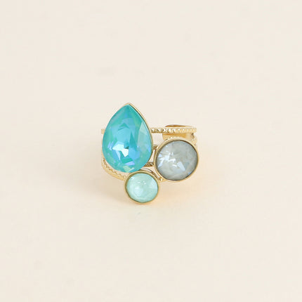 Bague Trilogie Goutte - cristaux Swarovski® goutte et rondes