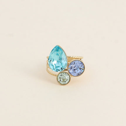 Bague Trilogie Goutte - cristaux Swarovski® goutte et rondes