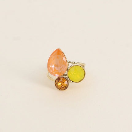 Bague Trilogie Goutte - cristaux Swarovski® goutte et rondes