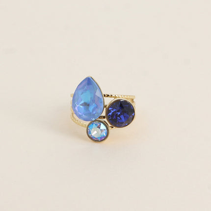 Bague Trilogie Goutte - cristaux Swarovski® goutte et rondes