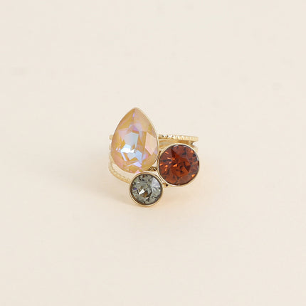 Bague Trilogie Goutte - cristaux Swarovski® goutte et rondes